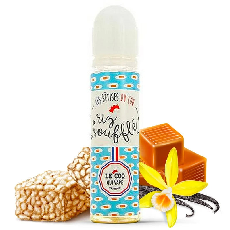 E-liquide Le Coq Qui Vape - Riz soufflé 50ml (Riz soufflé, Caramel, Vanille)