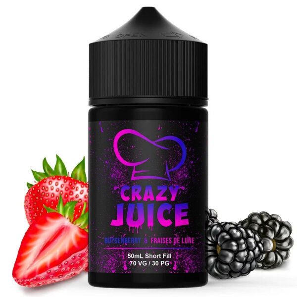 E-liquide Mukk Mukk - Crazy Juice Boysenberry et Fraises de Lune 50ml (Mûre, Fraise)