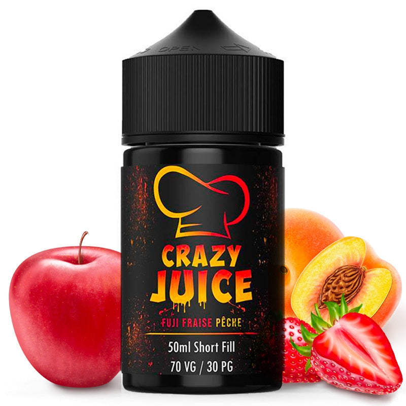 E-liquide Mukk Mukk - Crazy juice Fuji Fraise Pêche 50ml (Pomme Fuji, Fraise, Pêche)