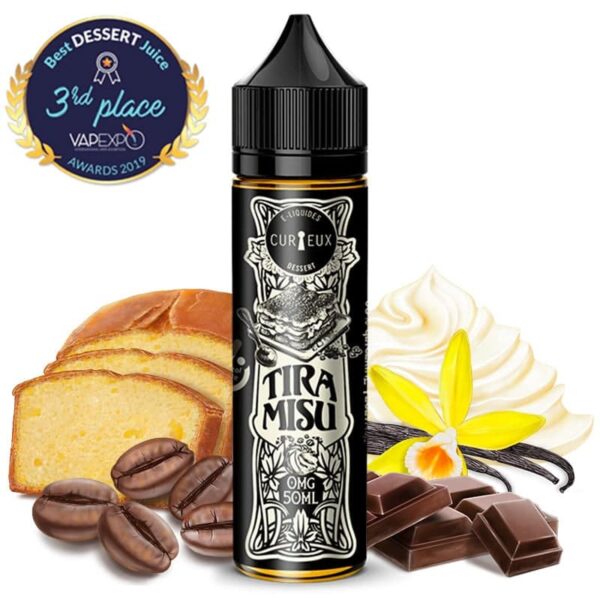 E-liquide Curieux - Edition Dessert - Tiramisu 50ml (Gâteau, café, crème, cacao)