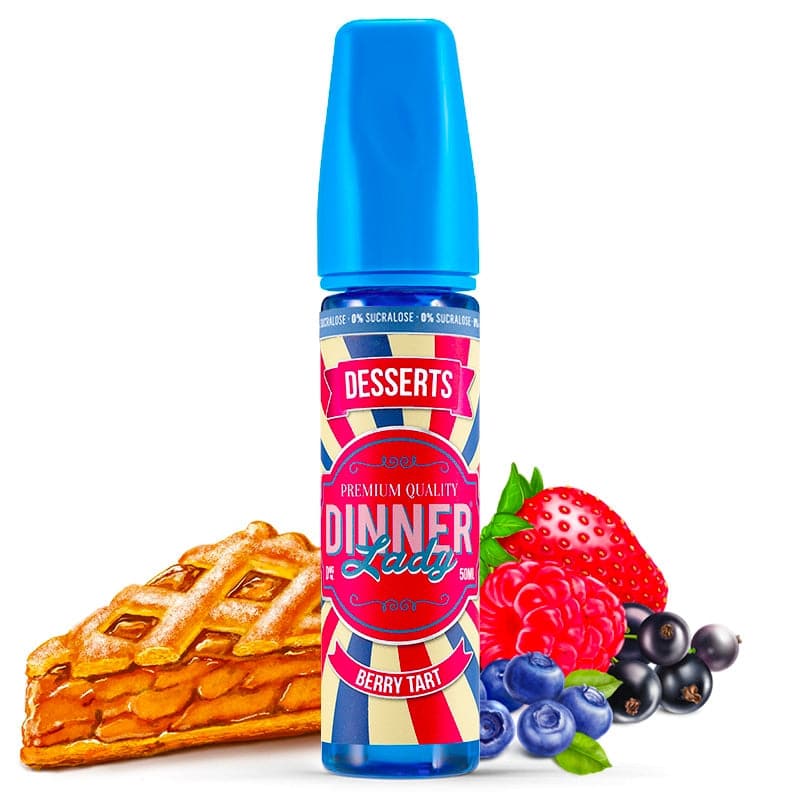 E-liquide Dinner Lady - Berry Tart 0% Sucralose 50ml (Tarte aux fruits rouges)
