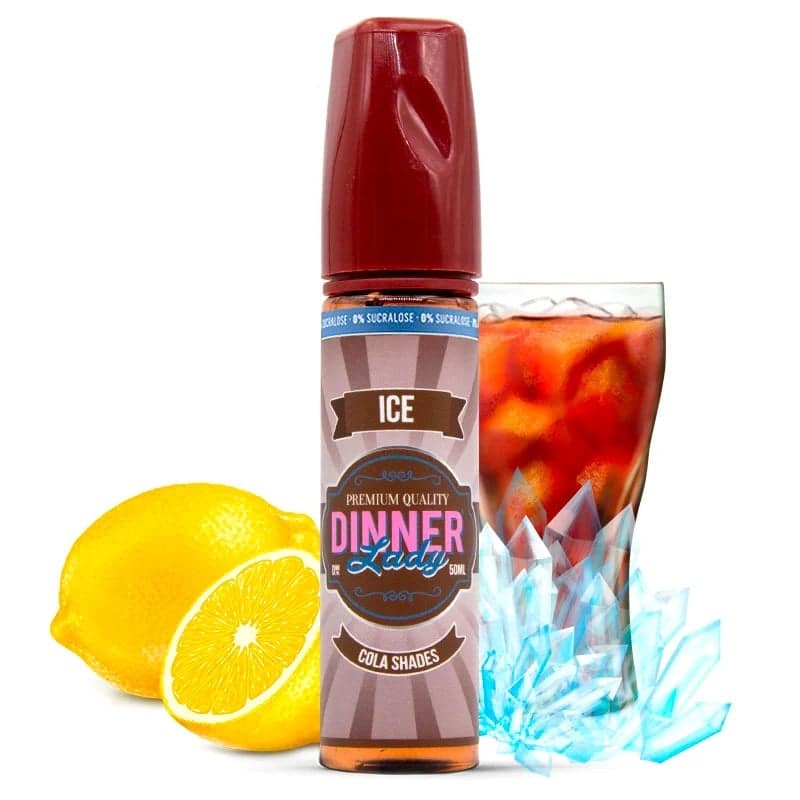 E-liquide Dinner Lady - Cola Shades Ice 0% Sucralose 50ml (Cola, Citron, Frais, Ice)