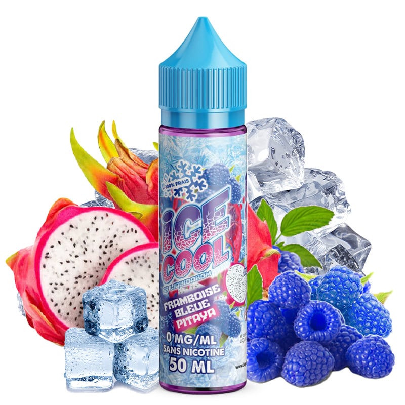 E-liquide Liquidarom - Ice Cool Framboise Bleue Pitaya 50ml (Framboise bleue, Fruit du dragon, Frais, Ice)