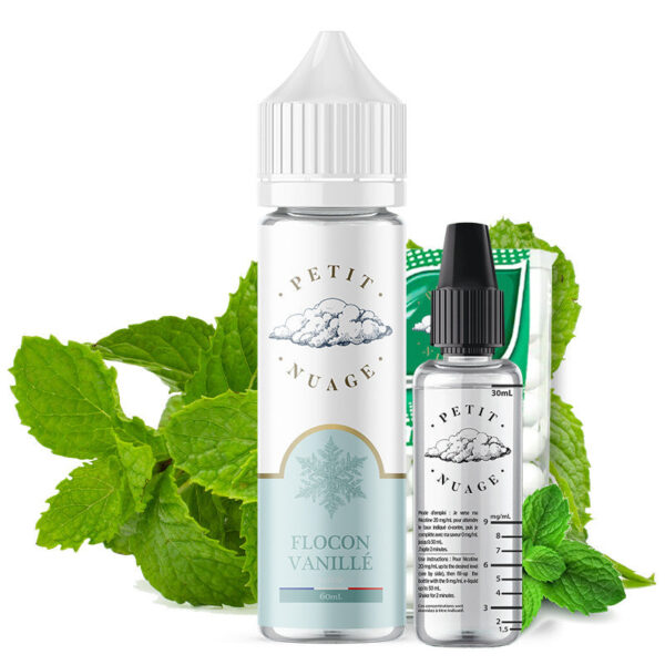 E-liquide Petit Nuage - Flocon Vanillée 60ml (Bonbon à la menthe, Légèrement vanillé, Frais, Ice)