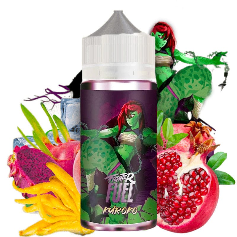 E-liquide Fighter Fuel by Maison Fuel - Kuroko 100ml (Fruit du dragon, Grenade, Main de Bouddha, Frais, Ice)