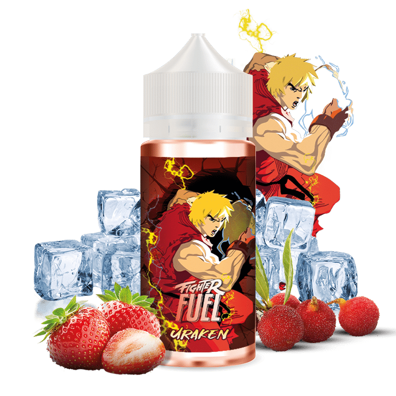 E-liquide Fighter Fuel by Maison Fuel - Uraken 100ml (Fraise, Arbouse, Frais, Ice)