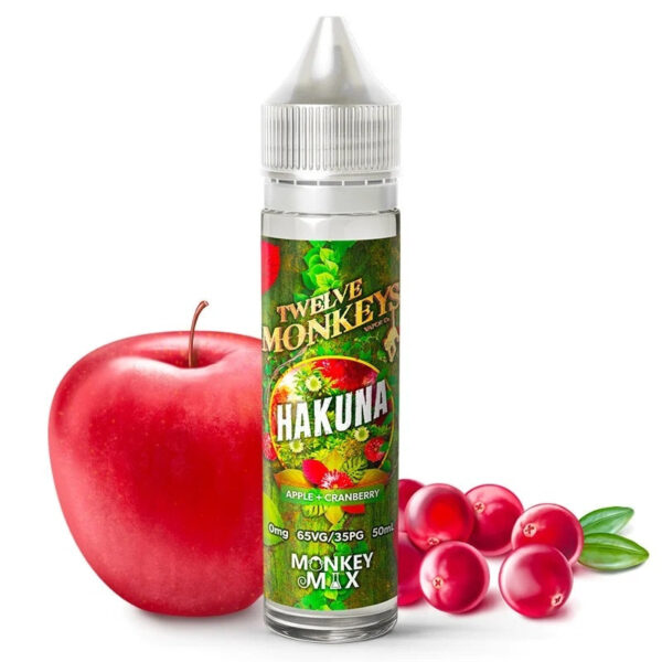 E-liquide Twelve Monkeys - Hakuna 50ml (Pomme rouge, Pomme verte, Canneberge)