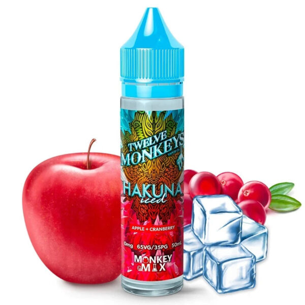 E-liquide Twelve Monkeys - Hakuna Iced 50ml (Pomme rouge, Pomme verte, Canneberge, Frais, Ice)