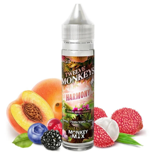 E-liquide Twelve Monkeys - Harmony 50ml (Pêche, Baies, Litchi)