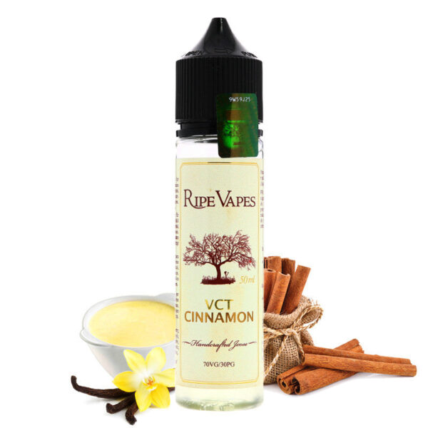 E-liquide Ripe Vapes - VCT Cinnamon 50ml (Tabac, Vanille custard, Cannelle)