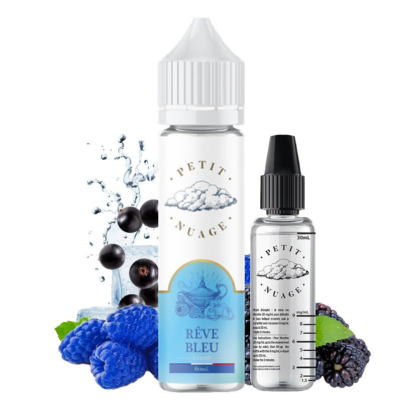E-liquide Petit Nuage - Rêve Bleu 60ml (Cassis, Mûre, Framboise bleue, Frais, Ice)