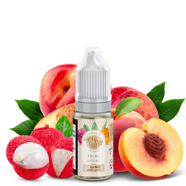 E-liquide Le Petit Verger - Pêche Litchi 10ml - Sels de nicotine (Pêche, Litchi)