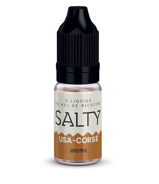 E-liquide USA-CORSE SALTY 10ml (Tabac brun intense)