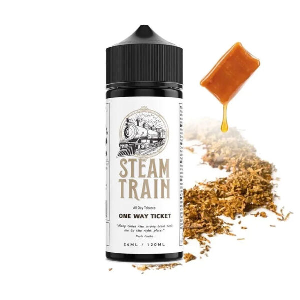 E-liquide Steam Train - One Way Ticket longfill 120ml (Tabac, Caramel)