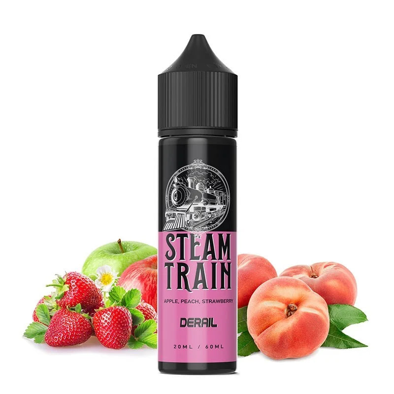 E-liquide Steam Train - Derail 60ml (Pomme, Pêche, Fraise)