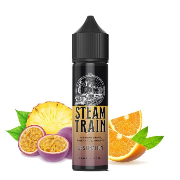E-liquide Steam Train - Destination 60ml (Ananas, Fruit de la passion, Orange)