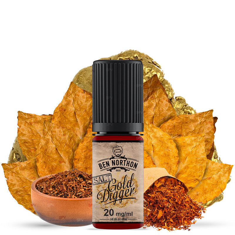 E-liquide Ben Northon - Gold Digger 10ml - Sels de nicotine (Tabac blond boisé, intense et ambré)