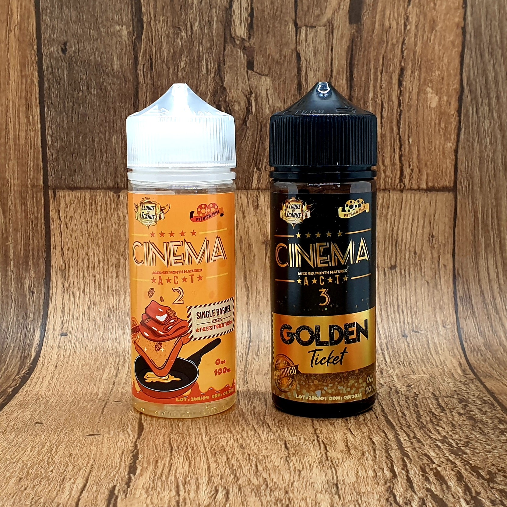E-liquide Clouds of Icarus - Cinéma Act 2 shortfill 100ml (Pain perdu, Noix de pécan torréfiées, Caramel, Vieilli en fût de chêne) – Image 2