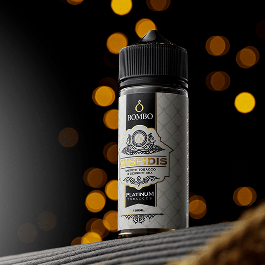 E-liquide Bombo Platinum Tobaccos - Cuspidis 100ml (Tabac blond, Moelleux au chocolat, Fruits à coques)
